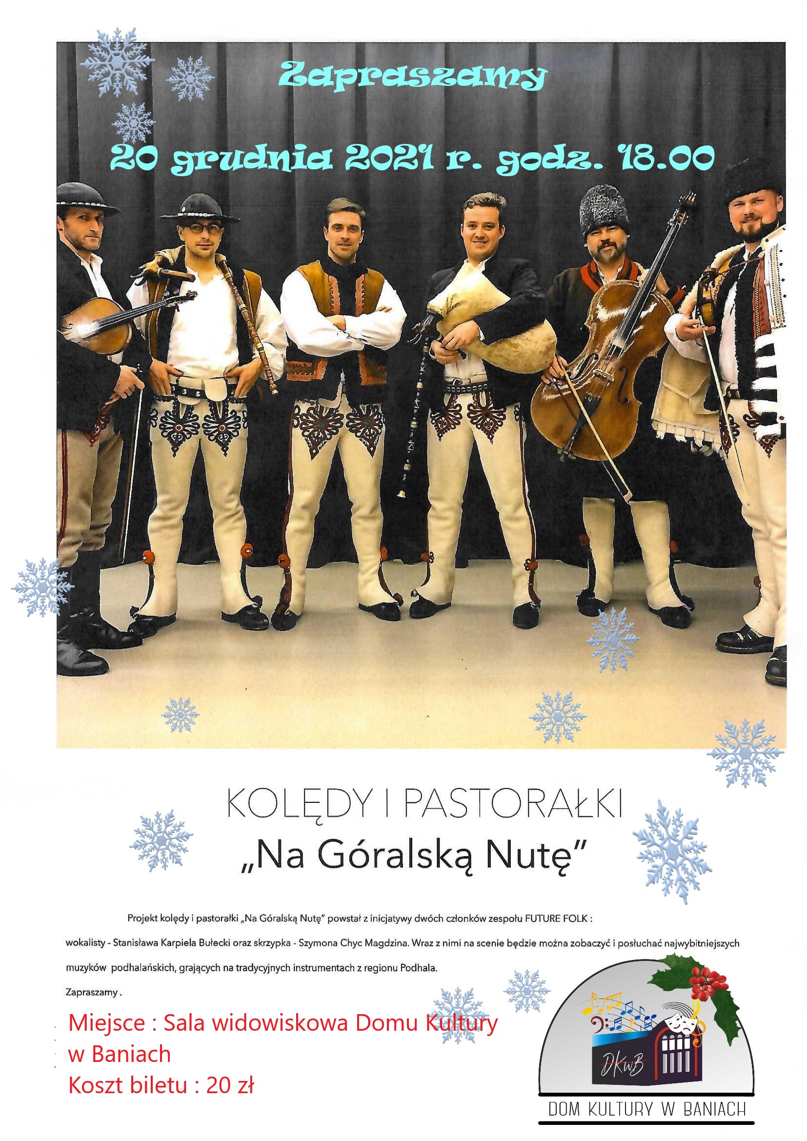 Plakat zapraszający na koncert zespołu  Future Folk