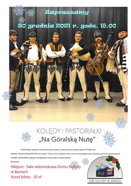 Plakat zapraszający na koncert zespołu  Future Folk