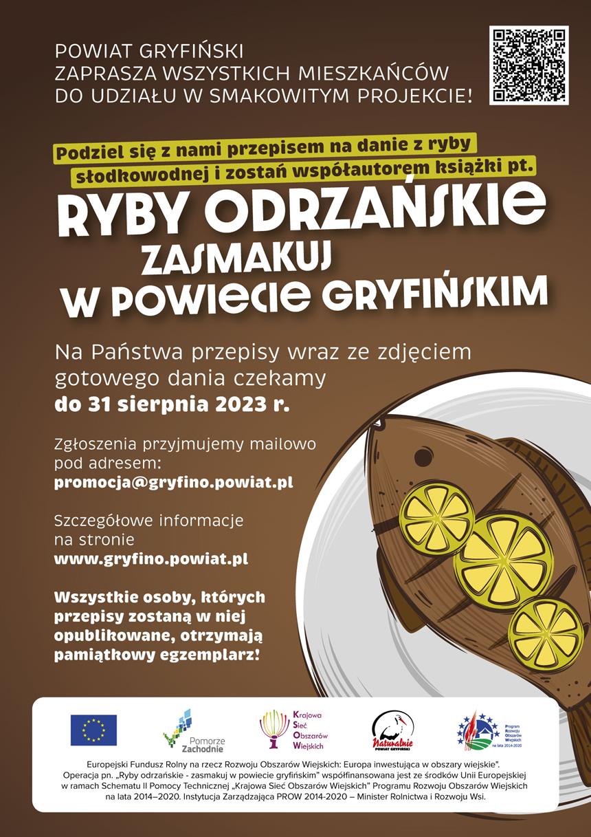 Plakat zapraszjący na dzielenie się przepisami w projekcie Smakowite przepisy rybne