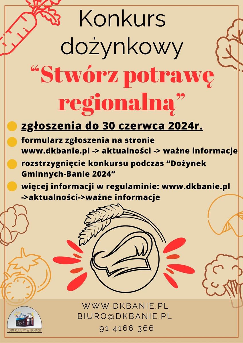 Plakat Stwórz potrawę regionalną